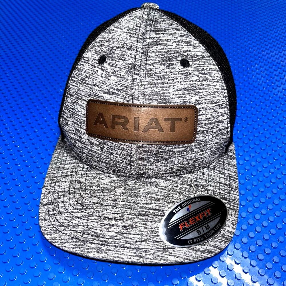 Ariat Mens Box Logo Patch Flex Fit Cap Hat S/M